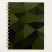 ダークアーミーの緑の黒いジオメトリックメッシュパターカッコいいン プランナー手帳 (正面)