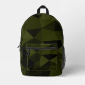 ダークアーミーの緑の黒いジオメトリックメッシュパターカッコいいン プリントバックパック (正面)