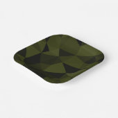 ダークアーミーの緑の黒いジオメトリックメッシュパターカッコいいン ペーパープレート (傾斜あり)