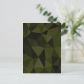 ダークアーミーの緑の黒いジオメトリックメッシュパターカッコいいン ポストカード (スタンド正面)