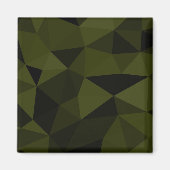 ダークアーミーの緑の黒いジオメトリックメッシュパターカッコいいン マグネット (正面)