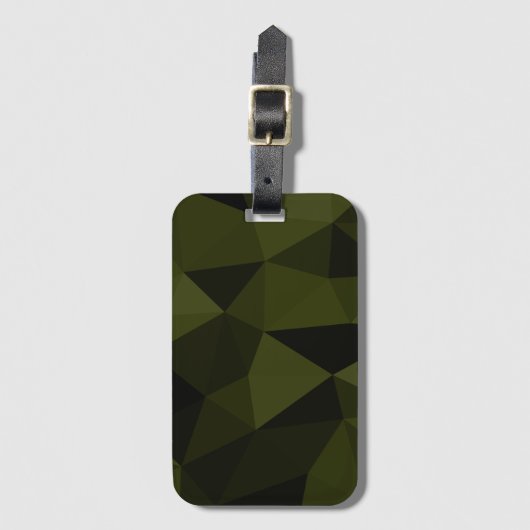 ダークアーミーの緑の黒いジオメトリックメッシュパターカッコいいン ラゲッジタグ (正面縦)