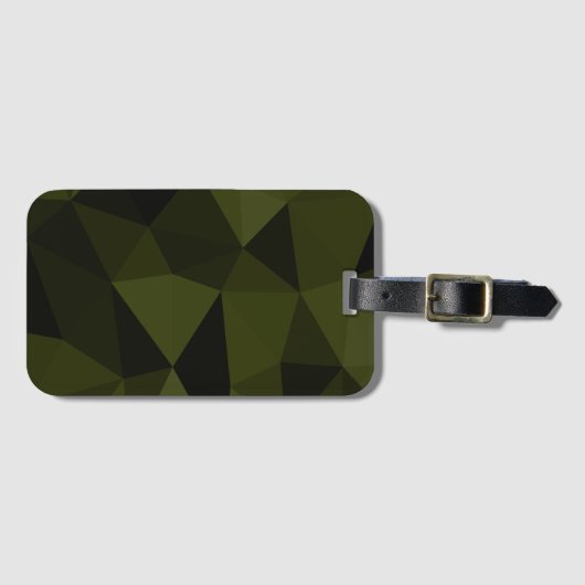 ダークアーミーの緑の黒いジオメトリックメッシュパターカッコいいン ラゲッジタグ (正面横)