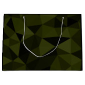 ダークアーミーの緑の黒いジオメトリックメッシュパターカッコいいン ラージペーパーバッグ (正面)