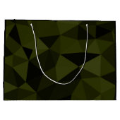 ダークアーミーの緑の黒いジオメトリックメッシュパターカッコいいン ラージペーパーバッグ (裏面)