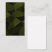 ダークアーミーの緑の黒いジオメトリックメッシュパターカッコいいン 名刺 (正面/裏面)