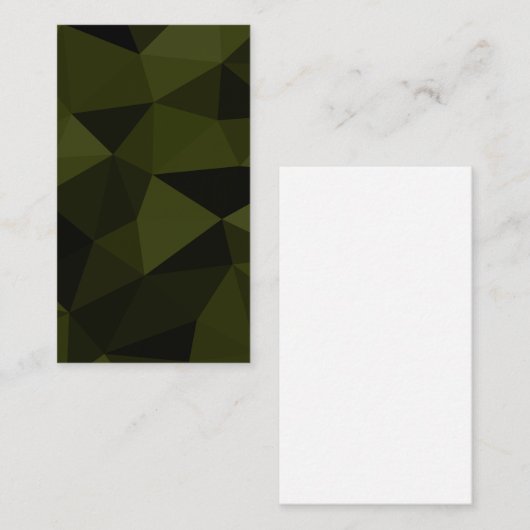 ダークアーミーの緑の黒いジオメトリックメッシュパターカッコいいン 名刺 (正面/裏面)