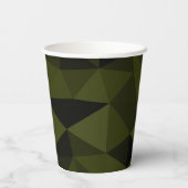 ダークアーミーの緑の黒いジオメトリックメッシュパターカッコいいン 紙コップ (裏面)