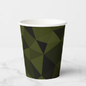 ダークアーミーの緑の黒いジオメトリックメッシュパターカッコいいン 紙コップ (正面)