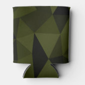 ダークアーミーの緑の黒いジオメトリックメッシュパターカッコいいン 缶クーラー (正面)