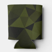 ダークアーミーの緑の黒いジオメトリックメッシュパターカッコいいン 缶クーラー (裏面)