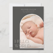 ダークア男女兼用ーチ写真の誕生のお知らせ 招待状 (正面)