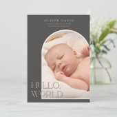 ダークア男女兼用ーチ写真の誕生のお知らせ 招待状 (スタンド正面)