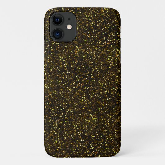 ダークイエロー金ゴールドグリッター Case-Mate iPhoneケース (裏面)