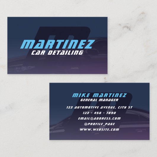 ダークインディゴブルー車のモノグラム 名刺 (正面/裏面)