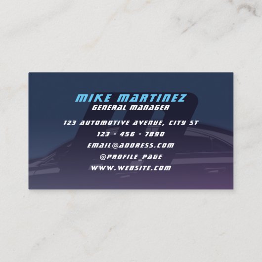 ダークインディゴブルー車のモノグラム 名刺 (裏面)