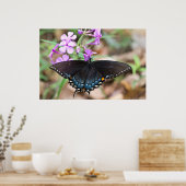 ダークイースタンタイガーアゲハチョウワイルドフラワーポスター ポスター (キッチン)