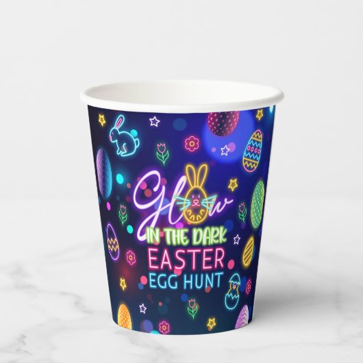 ダークイースターエッグの狩りパーティーカップで輝く 紙コップ (裏面)