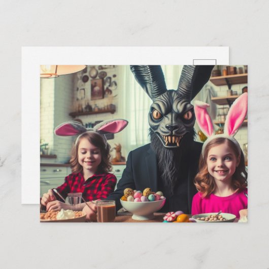 ダークイースターブラックラビットホラー ポストカード (正面/裏面)