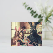 ダークイースターラビットヴィンテージキャンディー夕食会 ポストカード (スタンド正面)