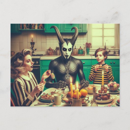 ダークイースターヴィンテージキャンディー夕飯ホラー ポストカード (正面)