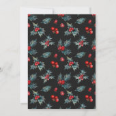 ダークウィンターウェディングホリデーベリー&パインコーン 招待状 (裏面)