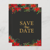 ダークウィンターウェディングポインセチア救休日 案内ポストカード (正面/裏面)