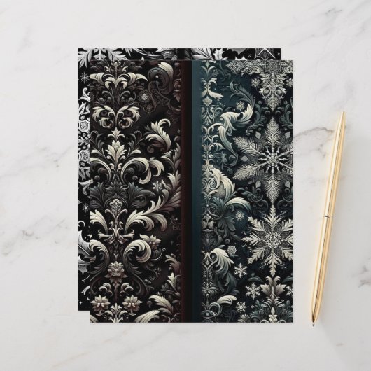 ダークウィンターゴシック紙クラフトカードストック (正面/裏面インサイチュ)