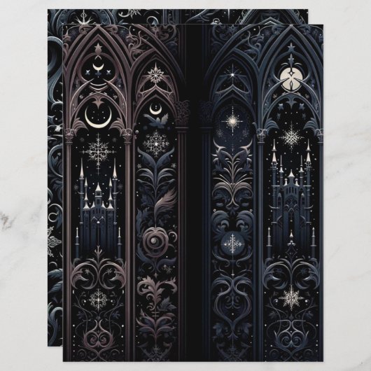 ダークウィンターゴシック紙クラフトカードストック (正面/裏面)