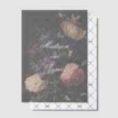 ダークウェディング ロマンティックなムードの花の絵画 ベラム紙招待状 (オフセット (招待状))