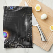 ダークウォリアー彫刻フラクタル・アート キッチンタオル (四つ折り)