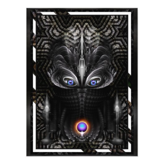 ダークウォリアー彫刻フラクタル・アート フォトプリント (正面)
