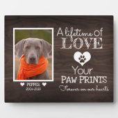 ダークウォルナットウッド ファミリー ペット フォト メモリアル プレート フォトプラーク (正面)