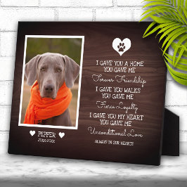 ダークウォルナットウッド ファミリー ペット フォト メモリアル プレート フォトプラーク