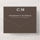 ダークウォルナットブラウン モノグラム QRコード RSVP ウェディング オールインワン招待状 (裏面)