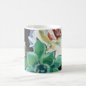 ダークウォーターのカラーフローラ(モノグラム) コーヒーマグカップ (中央)