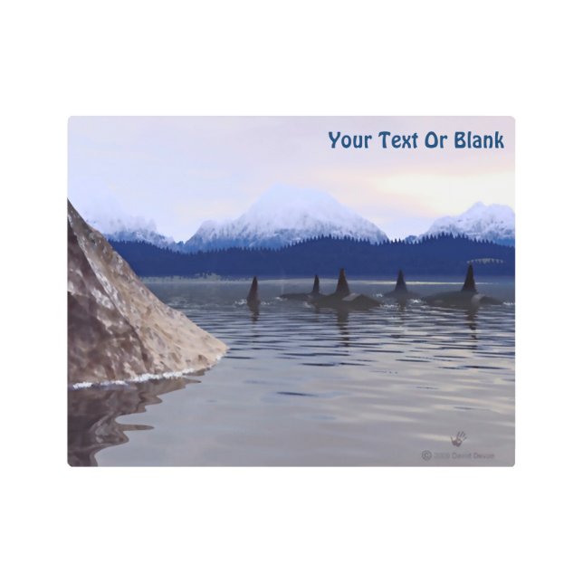 ダークウォーターオルカ メタルプリント (正面)