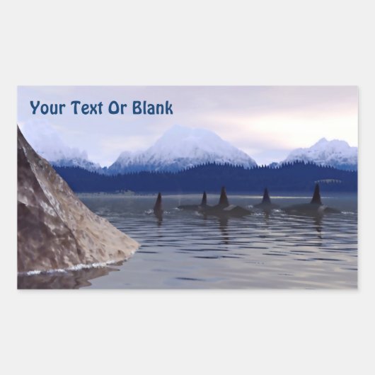 ダークウォーターオルカ 長方形シール (正面)