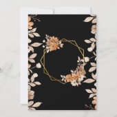 ダークウォーターカラーの花のSave the Date招待状 招待状 (裏面)