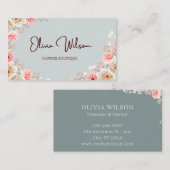 ダークウォーター色フローラ名刺 名刺 (正面/裏面)