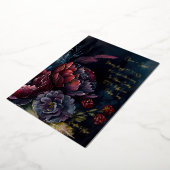 ダークウォーター色ムーディフローラ結婚ズ 箔招待状 (回転した状態)