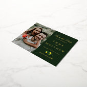 ダークウォーター色レモンフォト 箔招待状ポストカード (回転した状態)