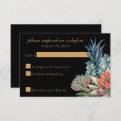 ダークウォーター色多肉性RSVP 出欠カード (正面/裏面)