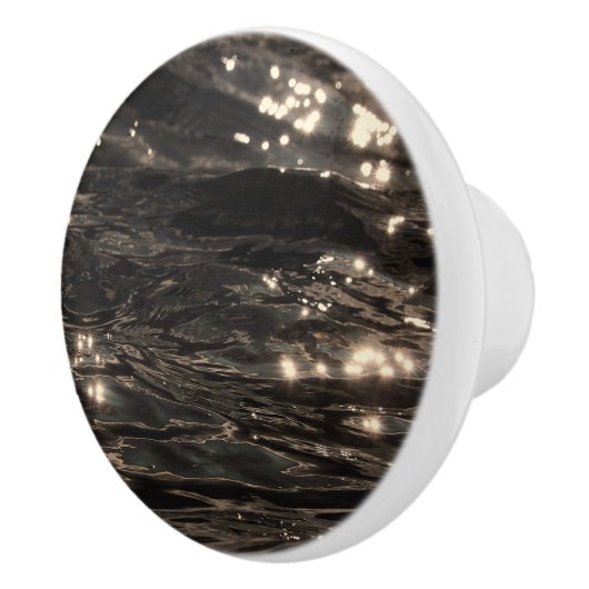 ダークウォーター黒と金ゴールド模様 セラミックノブ (右)