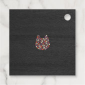 ダークウッディかわいい犬のハローウィンパーティ招待状 フェイバータグ (裏面)