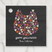 ダークウッディかわいい犬のハローウィンパーティ招待状 フェイバータグ (正面)