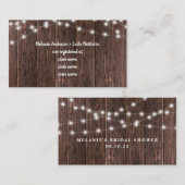 ダークウッドとライトブライダルシャワーギフトレジストリ エンクロージャーカード (正面/裏面)