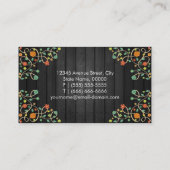 ダークウッドのキュートな渦巻き花 名刺 (裏面)