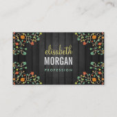 ダークウッドのキュートな渦巻き花 名刺 (正面)