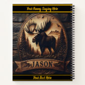 ダークウッドのムース彫刻 ノートブック (裏面)